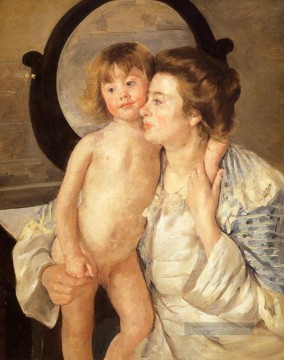 Mutter und Kind Der Spiegel oval Mütter Kinder Mary Cassatt Ölgemälde